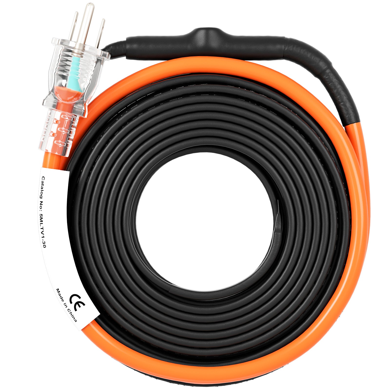 Self-Regulating Pipe Heating Cable, 30-feet 5W/ft Heat Tape for Pipes Freeze Protection, Protects PVC Hose, Metal and Plastic Pipe from Freezing, 120V