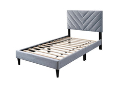 Modern Style 1pc Full Size Bed Set Adjustable Headboard Middle Support Legs Gray Finish Bedroom Furniture