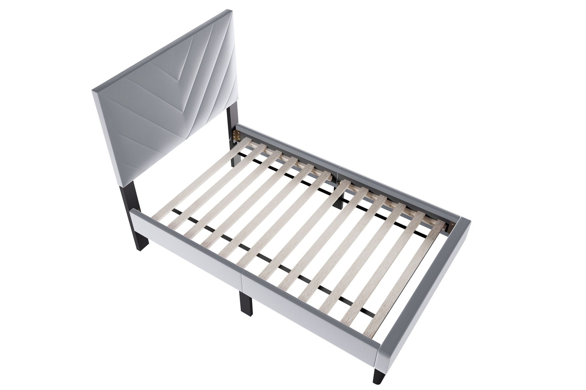 Modern Style 1pc Full Size Bed Set Adjustable Headboard Middle Support Legs Gray Finish Bedroom Furniture