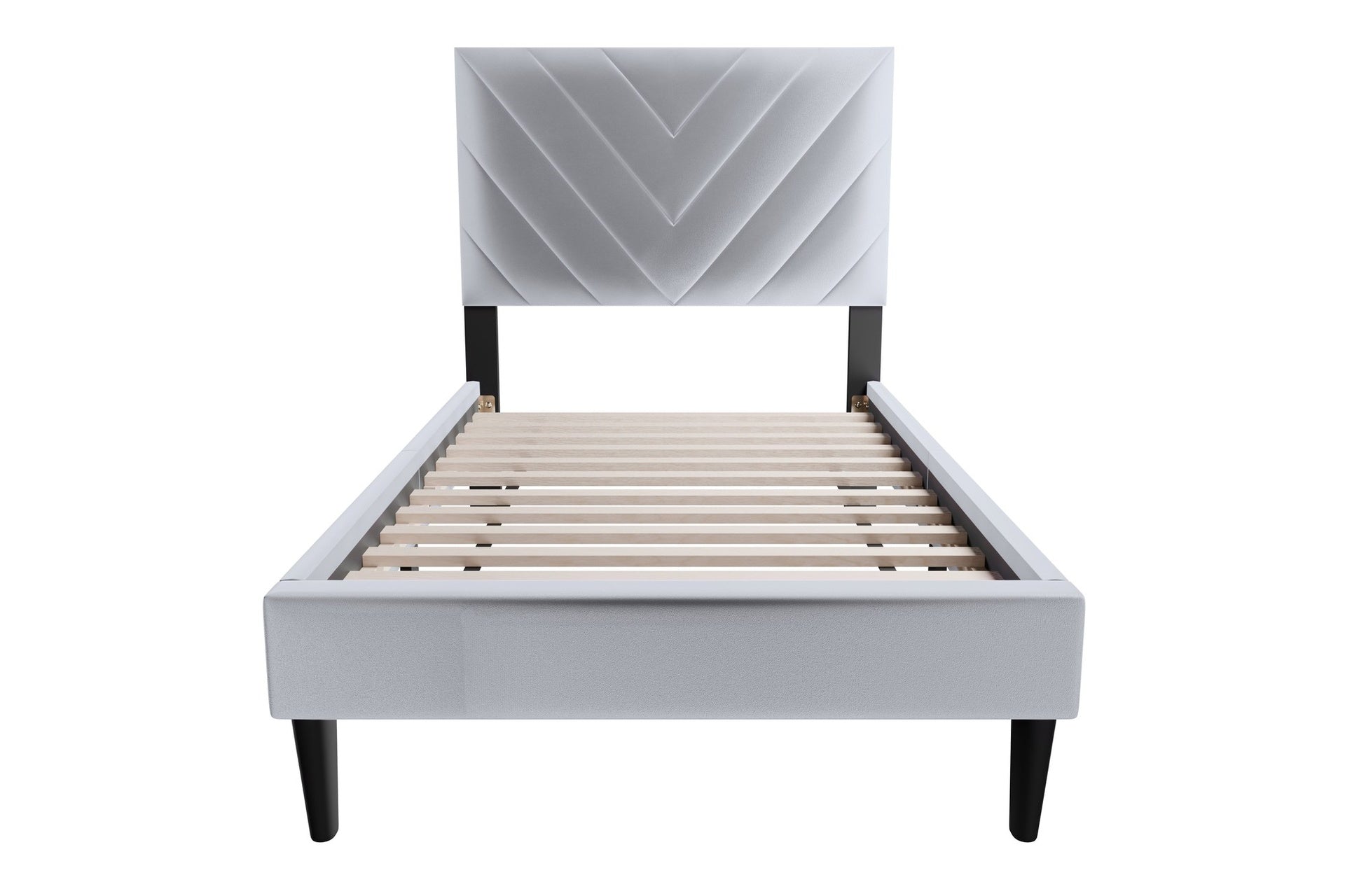 Modern Style 1pc Full Size Bed Set Adjustable Headboard Middle Support Legs Gray Finish Bedroom Furniture