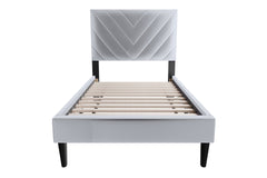 Modern Style 1pc Full Size Bed Set Adjustable Headboard Middle Support Legs Gray Finish Bedroom Furniture
