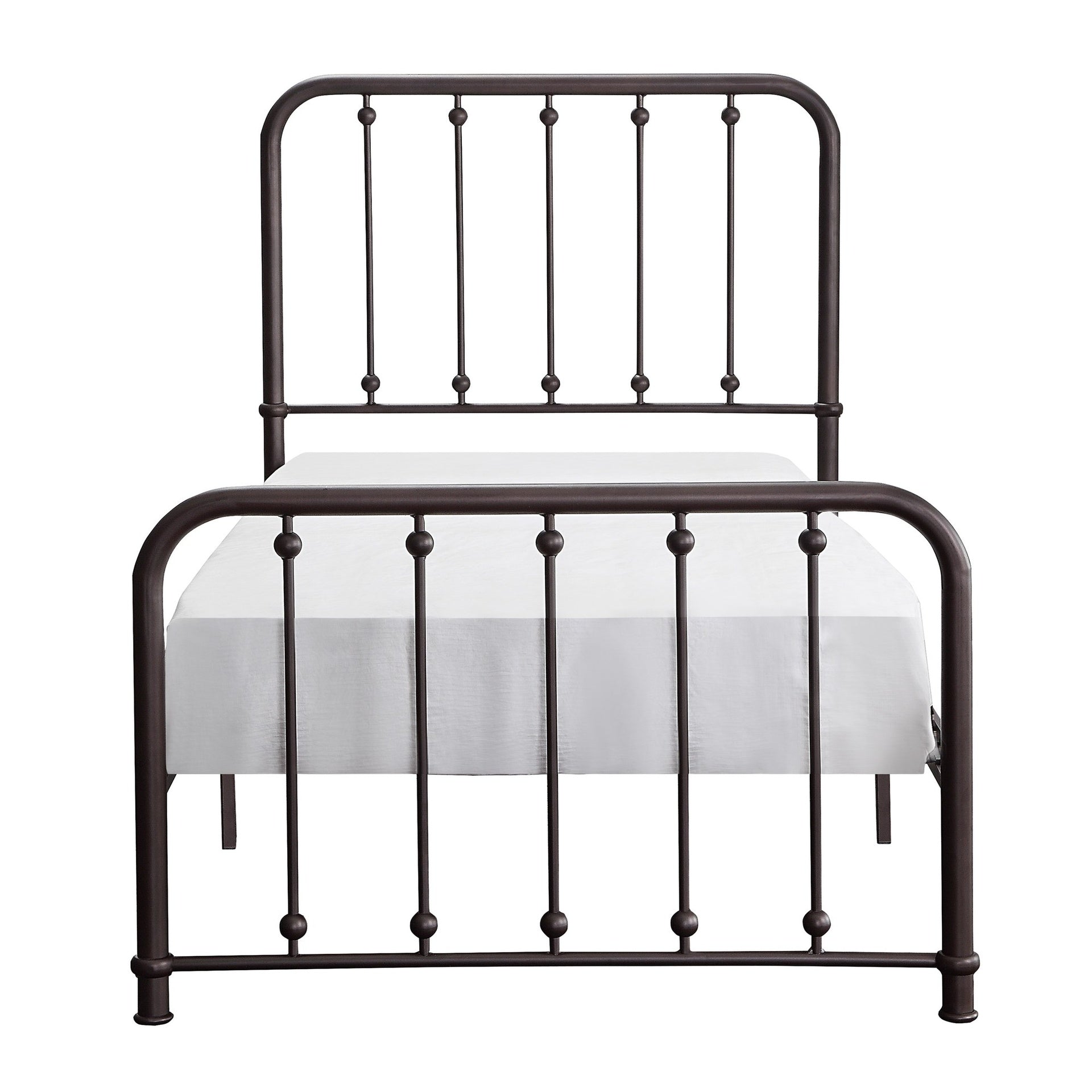 Classic Twin Platform Bed Dark Bronze Finish Metal Frame Bedroom Furniture 1pc