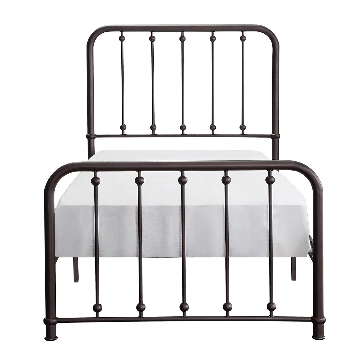 Classic Twin Platform Bed Dark Bronze Finish Metal Frame Bedroom Furniture 1pc