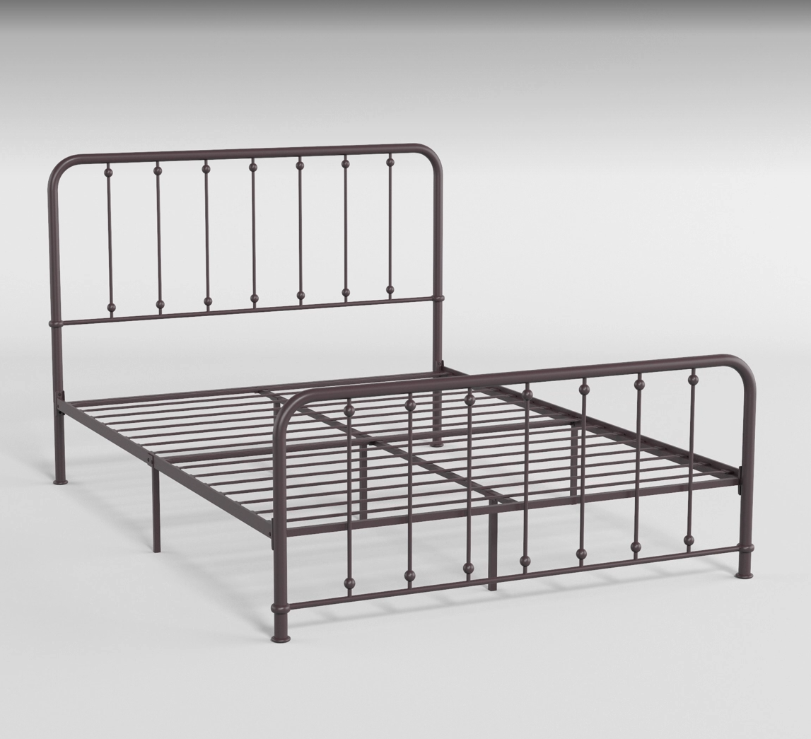 Classic Twin Platform Bed Dark Bronze Finish Metal Frame Bedroom Furniture 1pc