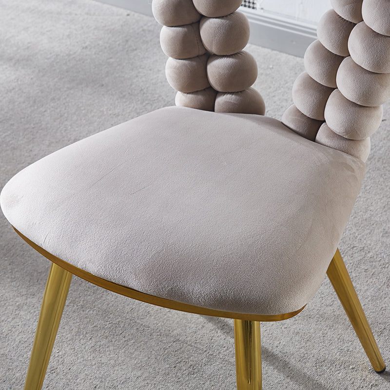 Modern chair(set of 2 ) with iron tube legs, soft cushions and comfortable backrest, suitable for dining room, living room, cafe,hairball back