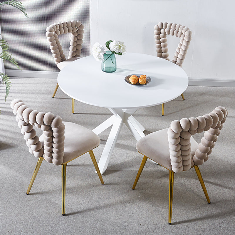 Modern chair(set of 2 ) with iron tube legs, soft cushions and comfortable backrest, suitable for dining room, living room, cafe,hairball back