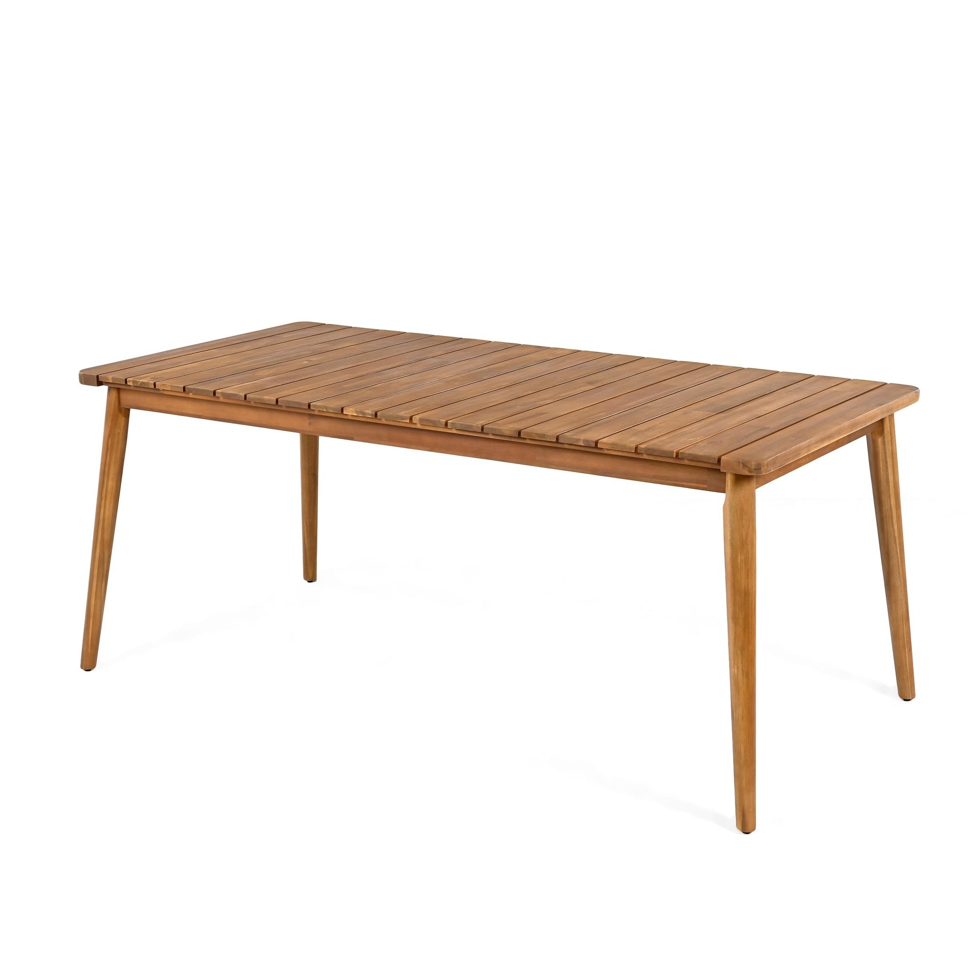 Acacia Wood Dining Table 8-Person Outdoor Table, Farmhouse Furniture for Patio, Garden, Backyard, Teak 180 LBS Weight Capacity 69"L