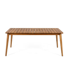 Acacia Wood Dining Table 8-Person Outdoor Table, Farmhouse Furniture for Patio, Garden, Backyard, Teak 180 LBS Weight Capacity 69"L