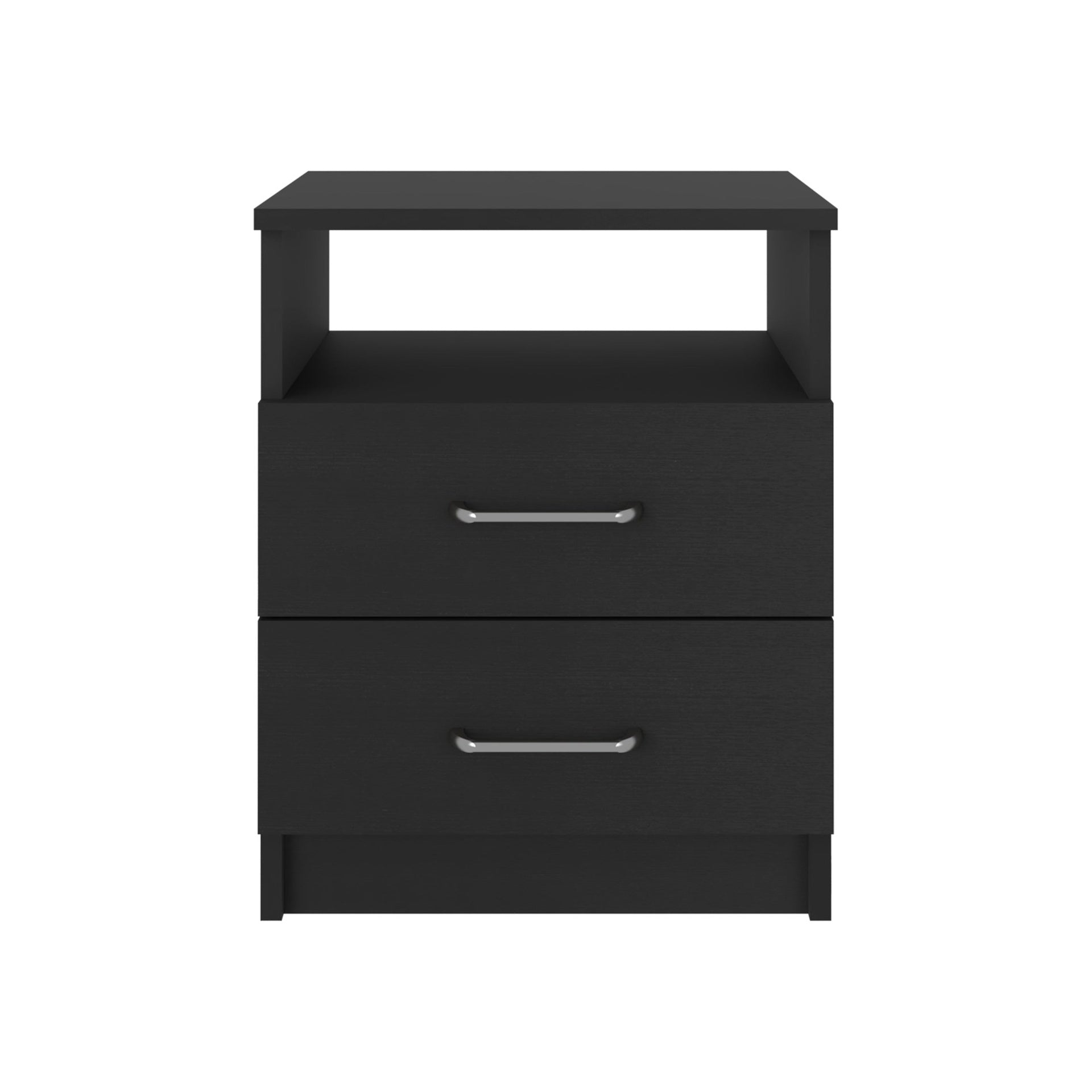 3 Piece Bedroom Set, London Armoire + Salento Nightstand + Salento Nightstand, Black