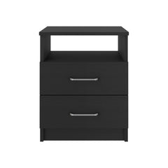3 Piece Bedroom Set, London Armoire + Salento Nightstand + Salento Nightstand, Black