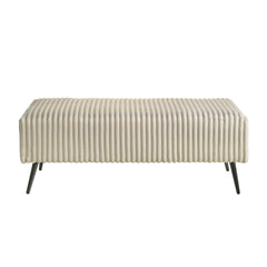 Mavela Wide Wale Corduroy Upholstery Bench, Cream