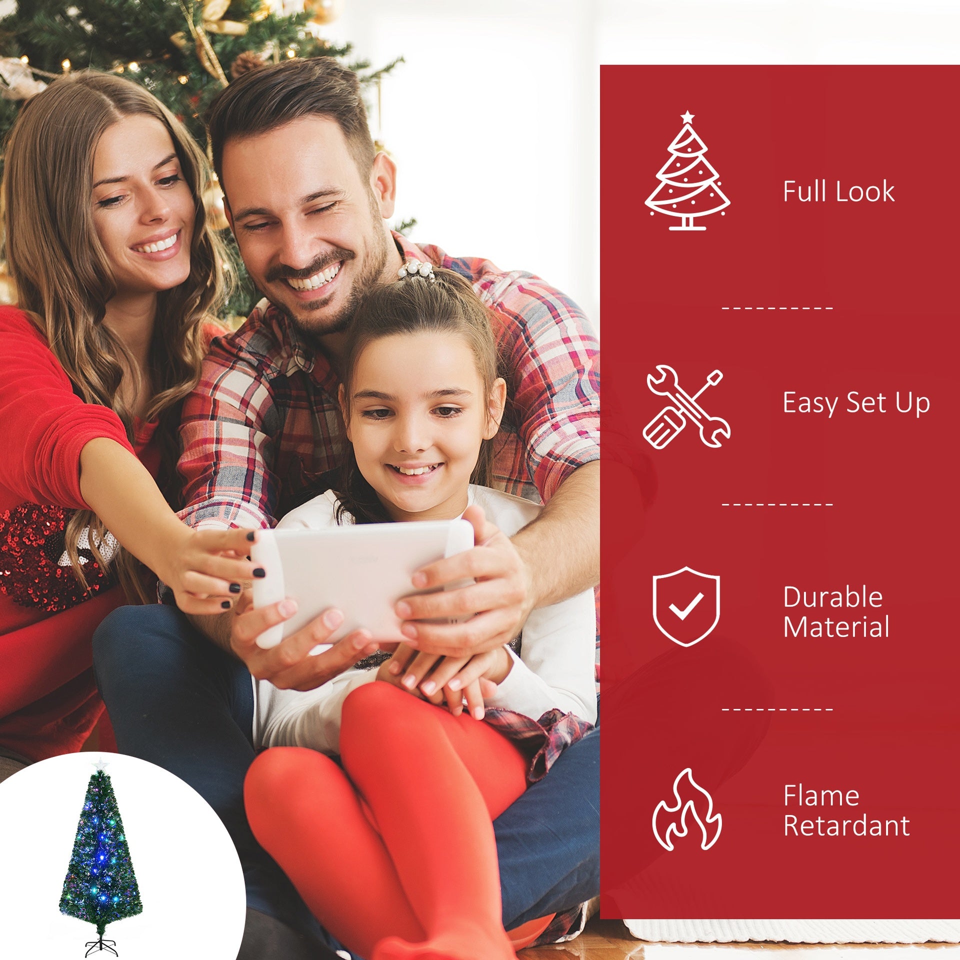 Christmas Tree Fir Pre-Lit Artificial Christmas Tree