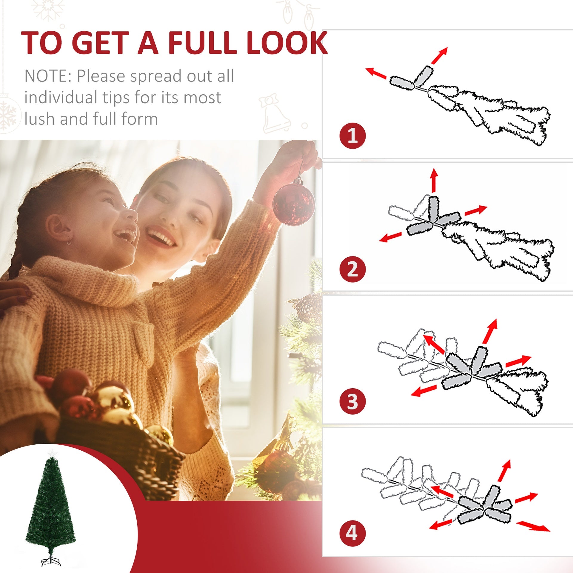 Christmas Tree Fir Pre-Lit Artificial Christmas Tree
