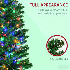 7' Artificial Pencil Christmas Trees, Holiday Decoration with Colorful LED Lights