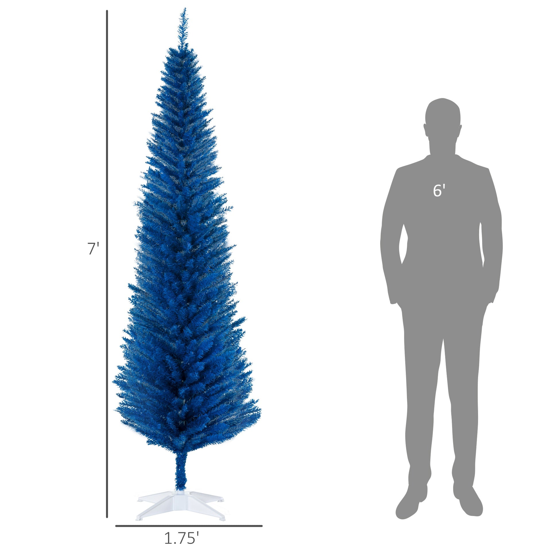Pencil Christmas Tree,Decorated Christmas Tree with Realistic Branch Tips and Plastic Stand