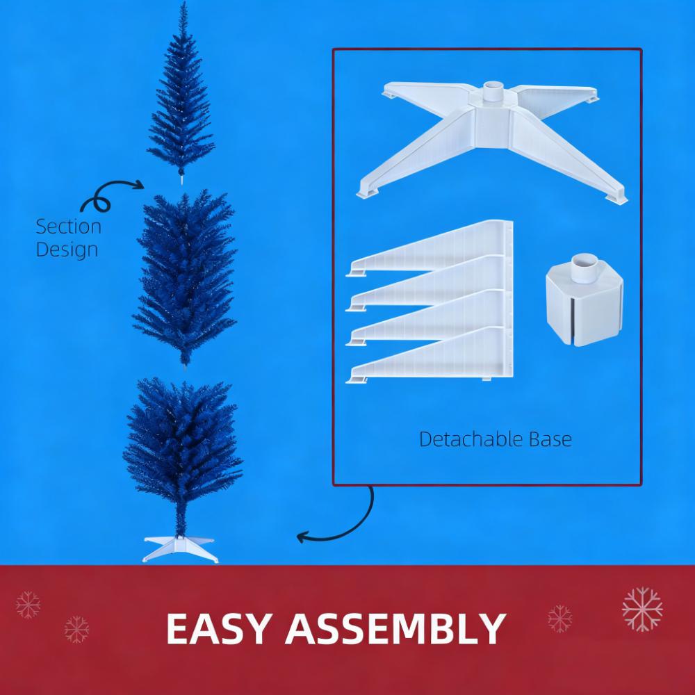 Pencil Christmas Tree,Decorated Christmas Tree with Realistic Branch Tips and Plastic Stand