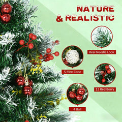 Artificial Christmas Tree,Festive Outdoor Christmas Porch Decor Set,for Front Door Charm