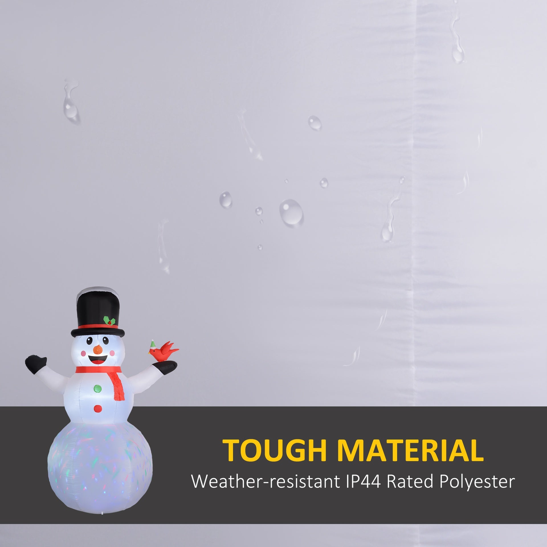 Christmas Blow Up Snowman,Giant Inflatable Snowman with Rotating Colorful LED Light for Indoor, Outdoor, Yard