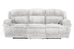 Manual Motion Sofa Recliner Fur-Like Corduroy in Light Gray