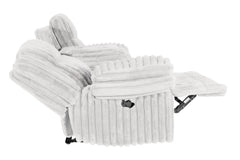Manual Motion Sofa Recliner Fur-Like Corduroy in Light Gray