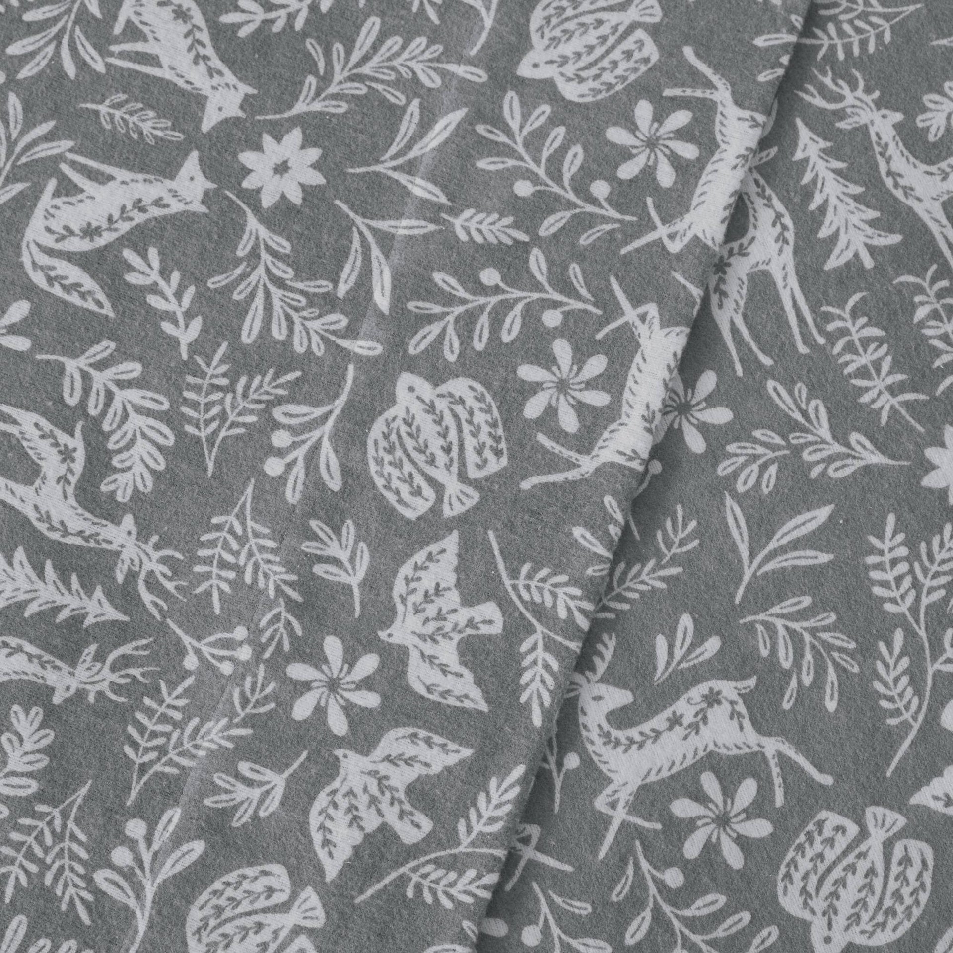 4 Pieces Cal King 100%   Printed Sheet Set,Sage Winter Fauna