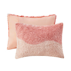 King/Cal King Ombre Shaggy Faux Fur Comforter Set