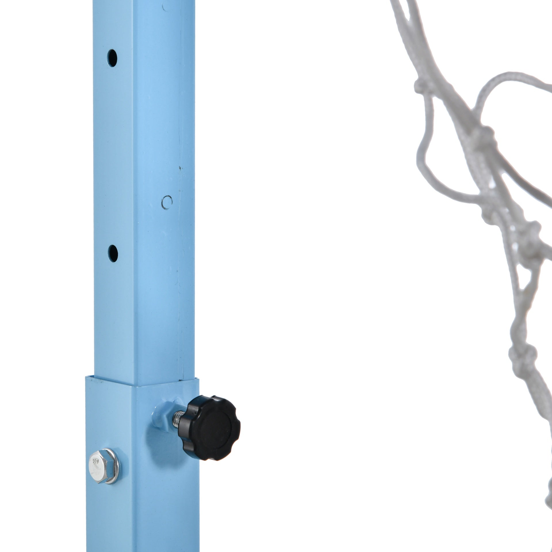 Soozier Poolside Basketball Hoop Stand, 36.5"-48.5" Height Adjustable Portable Hoop System w/ Clear Backboard & Fillable Base for Whole Family, Blue, White