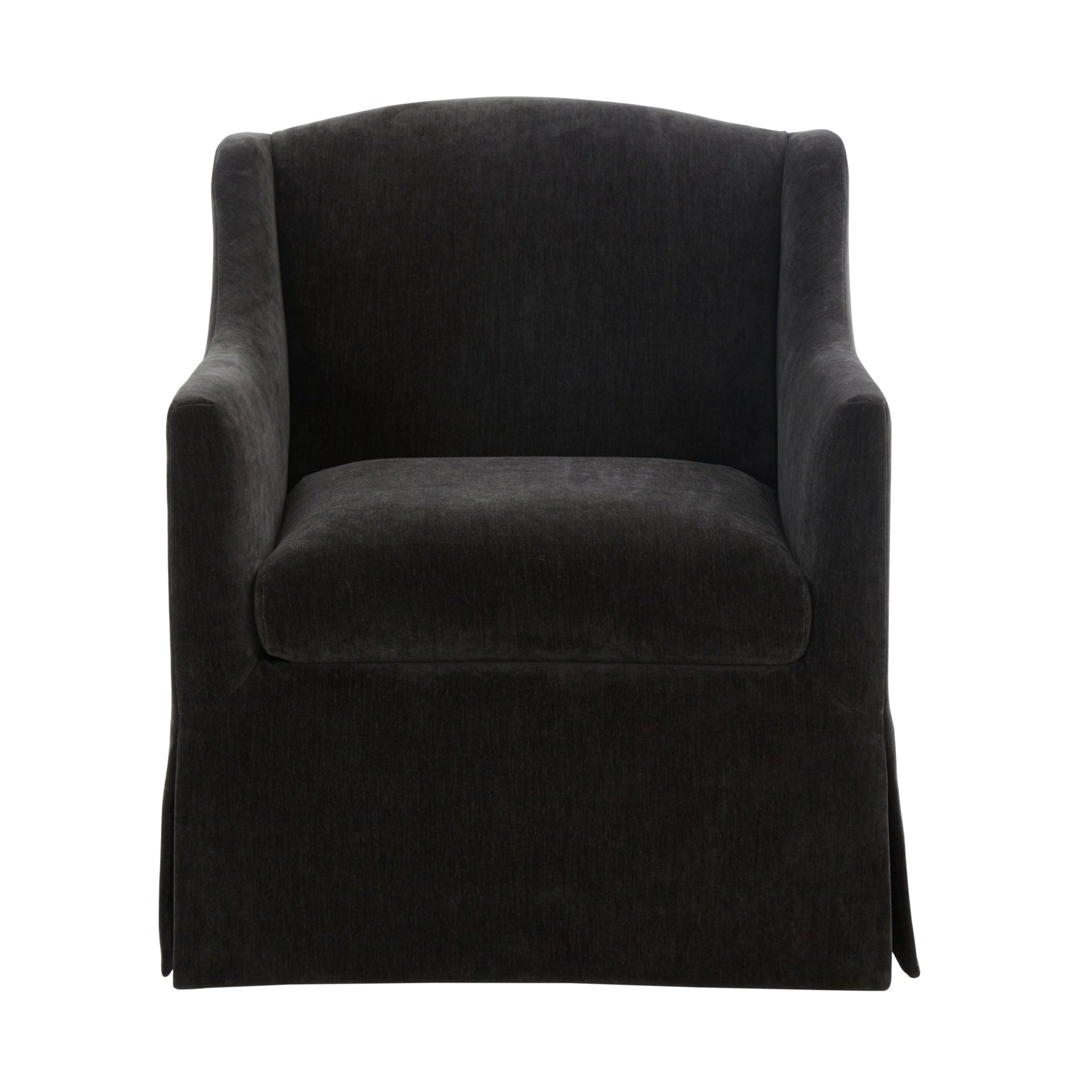 Luisa Skirted Swivel Accent Chair - Mink