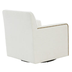 Torrance Swivel Accent Chair with Nailhead Trim - Cream