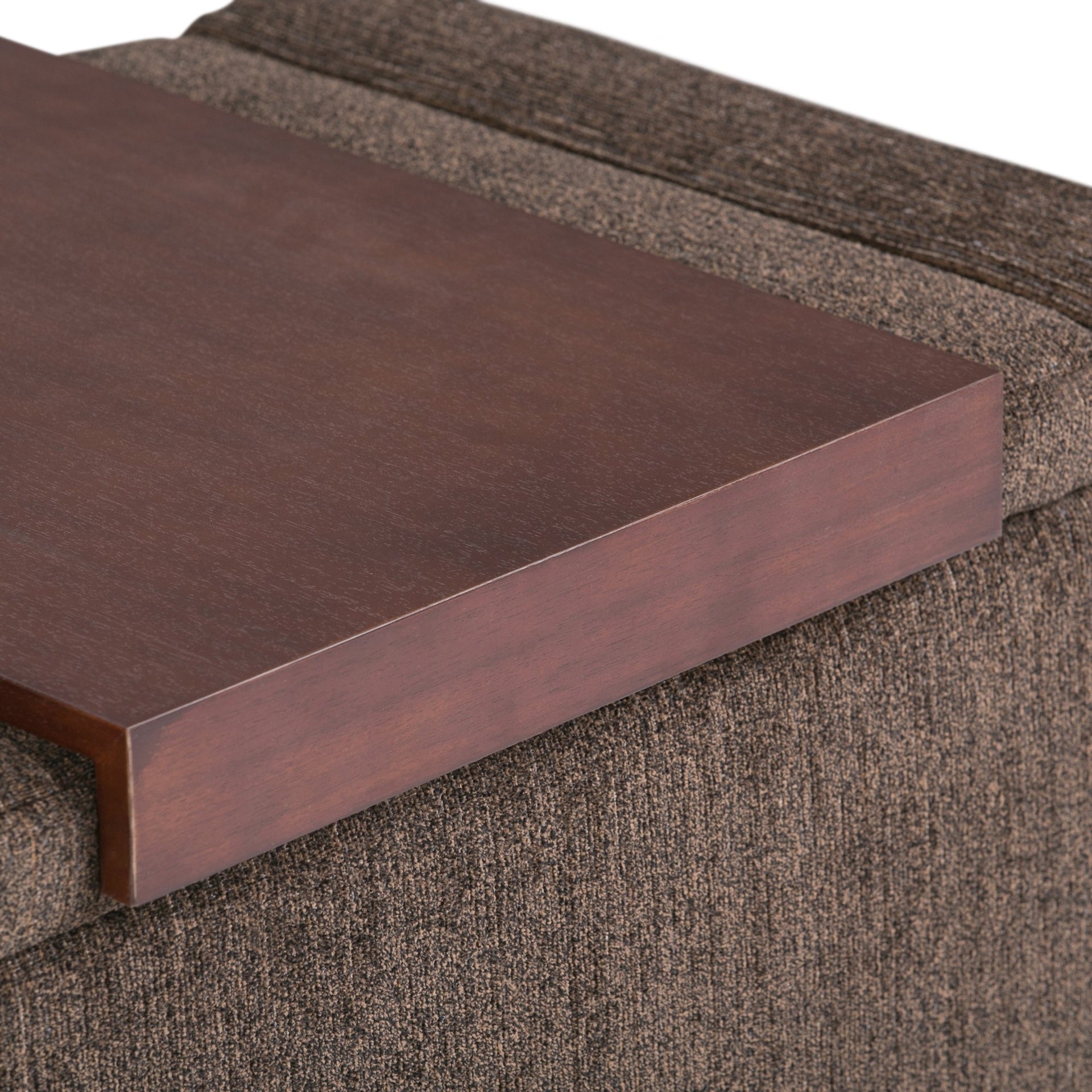 Bretton 42 inch Wide Lift Top Storage Ottoman in Deep Umber Brown Polyester Fabric