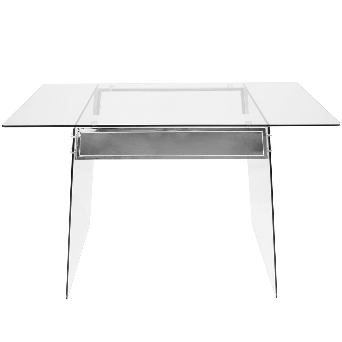 Contemporary Desk in Clear and Chrome