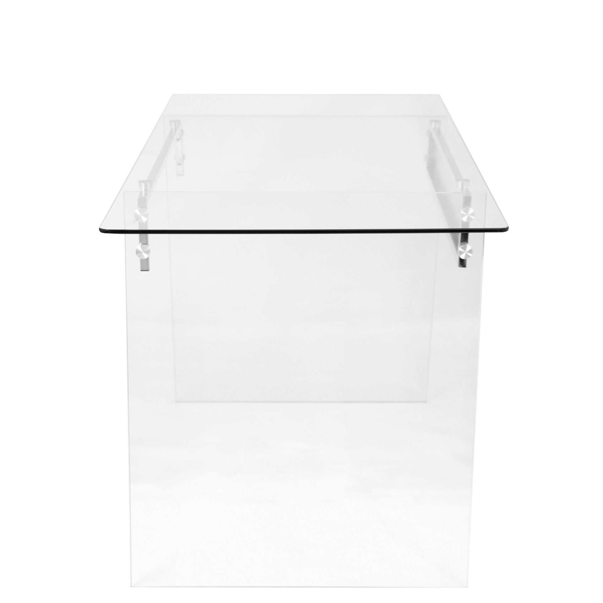 Contemporary Desk in Clear and Chrome