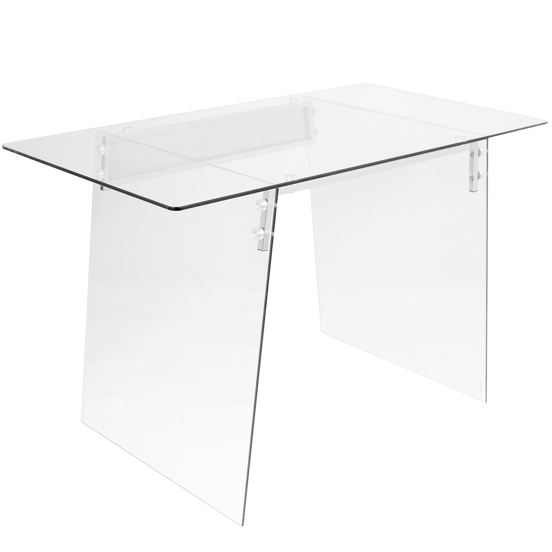 Contemporary Desk in Clear and Chrome