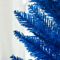 HOMCOM 7FT Decorated Christmas Tree, Pencil Christmas Tree with 499 Realistic Branch Tips and Plastic Stand, Blue