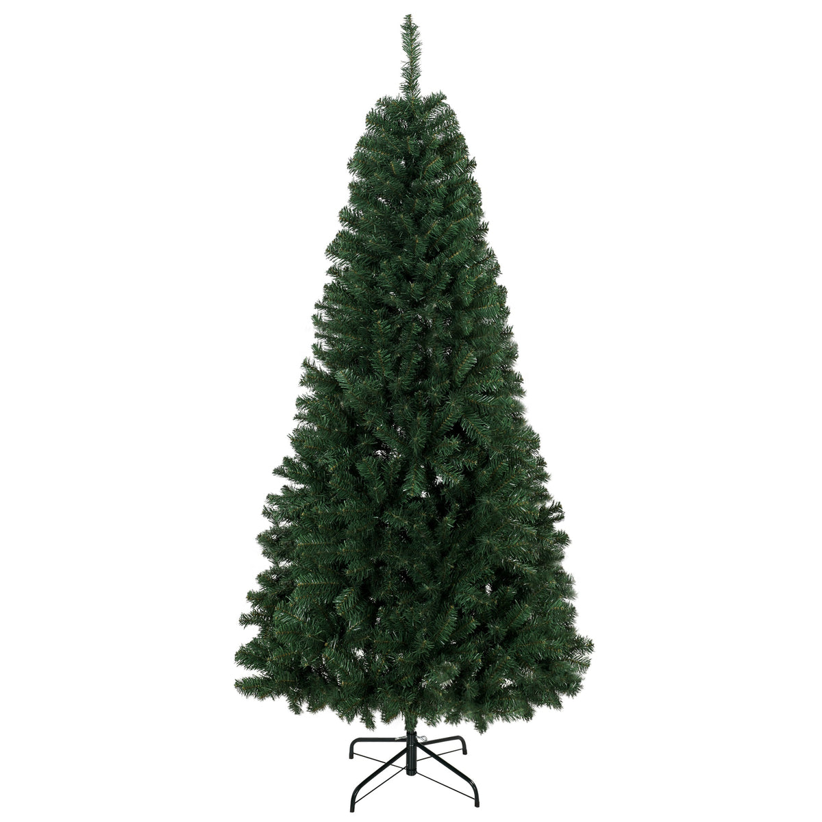 HOMCOM 7.5 ft Artificial Christmas Tree, Norway Spruce Tree, Hinged Xmas Tree with Metal Stand