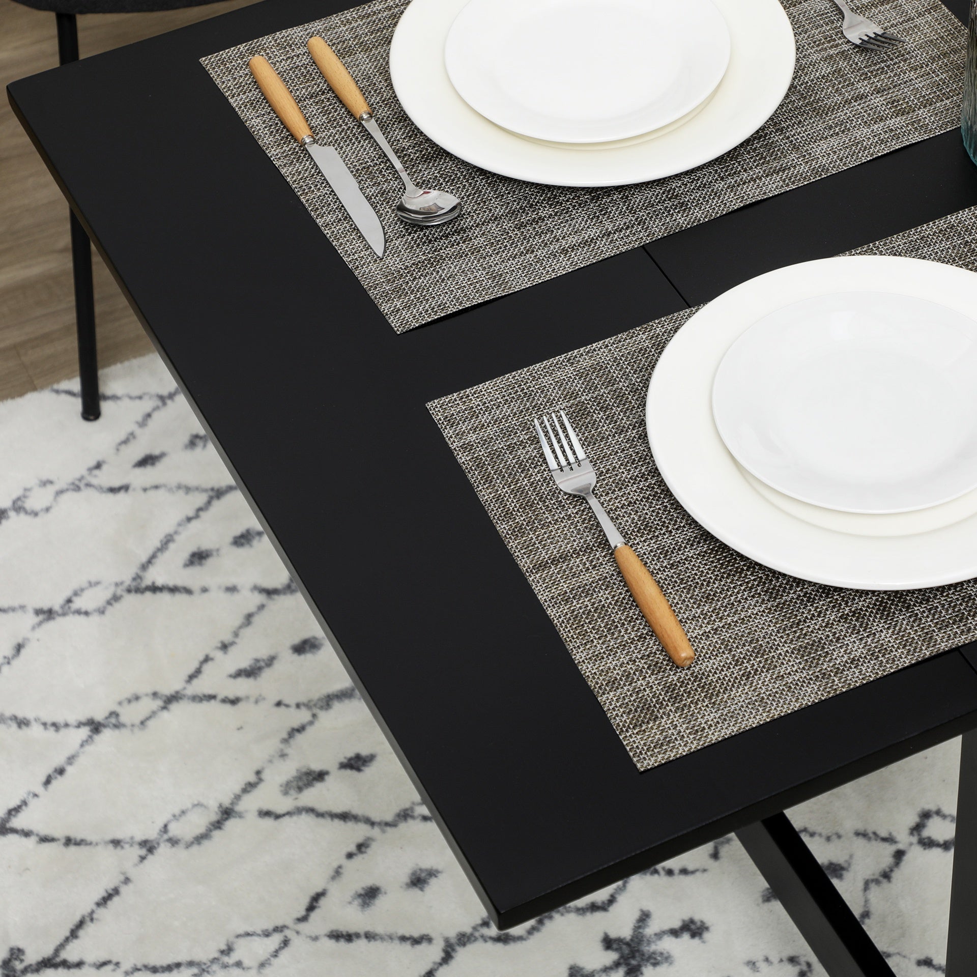 HOMCOM Solid Wood Kitchen Table, Drop Leaf Tables for Small Spaces, Folding Dining Table, Black