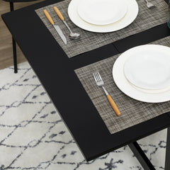 HOMCOM Solid Wood Kitchen Table, Drop Leaf Tables for Small Spaces, Folding Dining Table, Black
