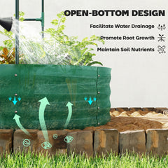Outsunny Galvanised Raised Garden Bed with Arched Trellis, 5 x 3 x 6ft Metal Outdoor Planter Box with Open Bottom, Green