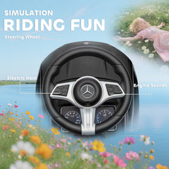 Qaba Mercedes-Benz C-Class Licensed Ride-On Push Car, Baby Stroller Walking Car with Parent Control Handle, Horn, Black