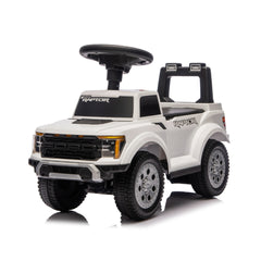 Qaba Toddler Car Licensed Ford Raptor with Headlights, Horn, Under Seat Storage, Anti-Tip Design for 18-36 Months, White