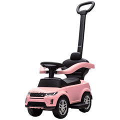 Qaba Land Rover Discovery Licensed Baby Push Car, 2-in-1 Ride on Car with Push Handle and Safety Guardrail, Pink