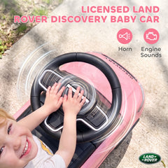 Qaba Land Rover Licensed Ride On Car for Kids, Toddler Baby Push Car with Under Seat Storage, for 18-36 Months, Pink