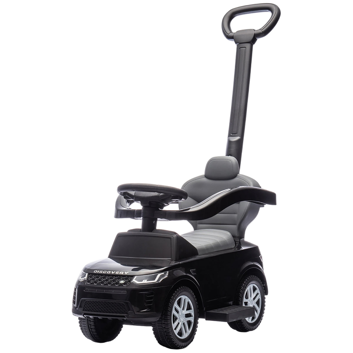Qaba Land Rover Discovery Licensed Baby Push Car, 2-in-1 Ride on Car with Push Handle and Safety Guardrail, Black