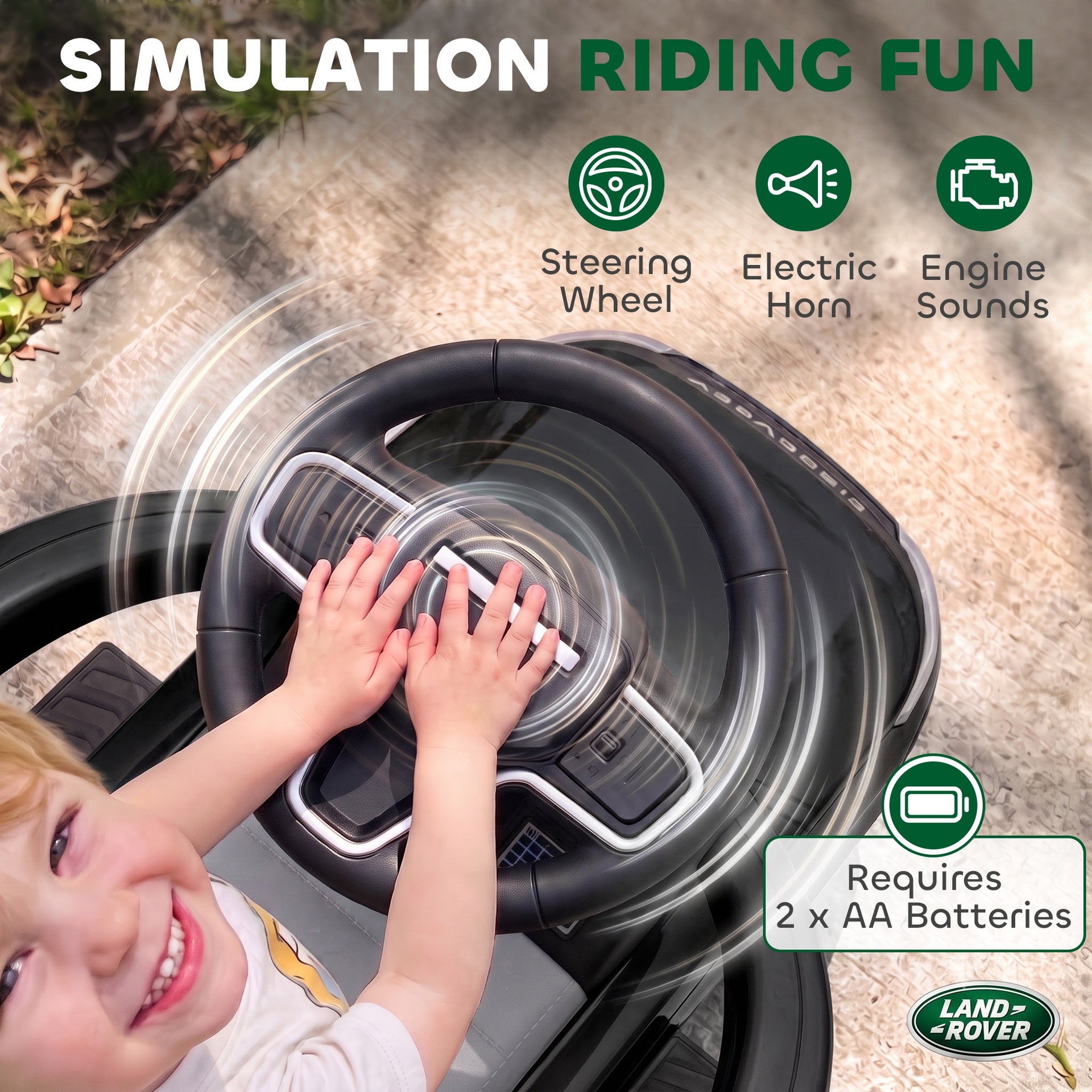 Qaba Land Rover Discovery Licensed Baby Push Car, 2-in-1 Ride on Car with Push Handle and Safety Guardrail, Black