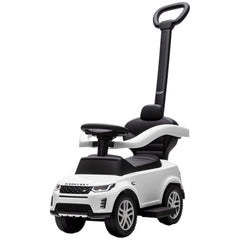 Qaba Land Rover Discovery Licensed Baby Push Car, 2-in-1 Ride on Car with Push Handle and Safety Guardrail, White