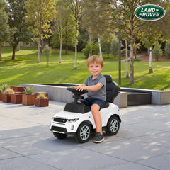 Qaba Land Rover Discovery Licensed Baby Push Car, 2-in-1 Ride on Car with Push Handle and Safety Guardrail, White