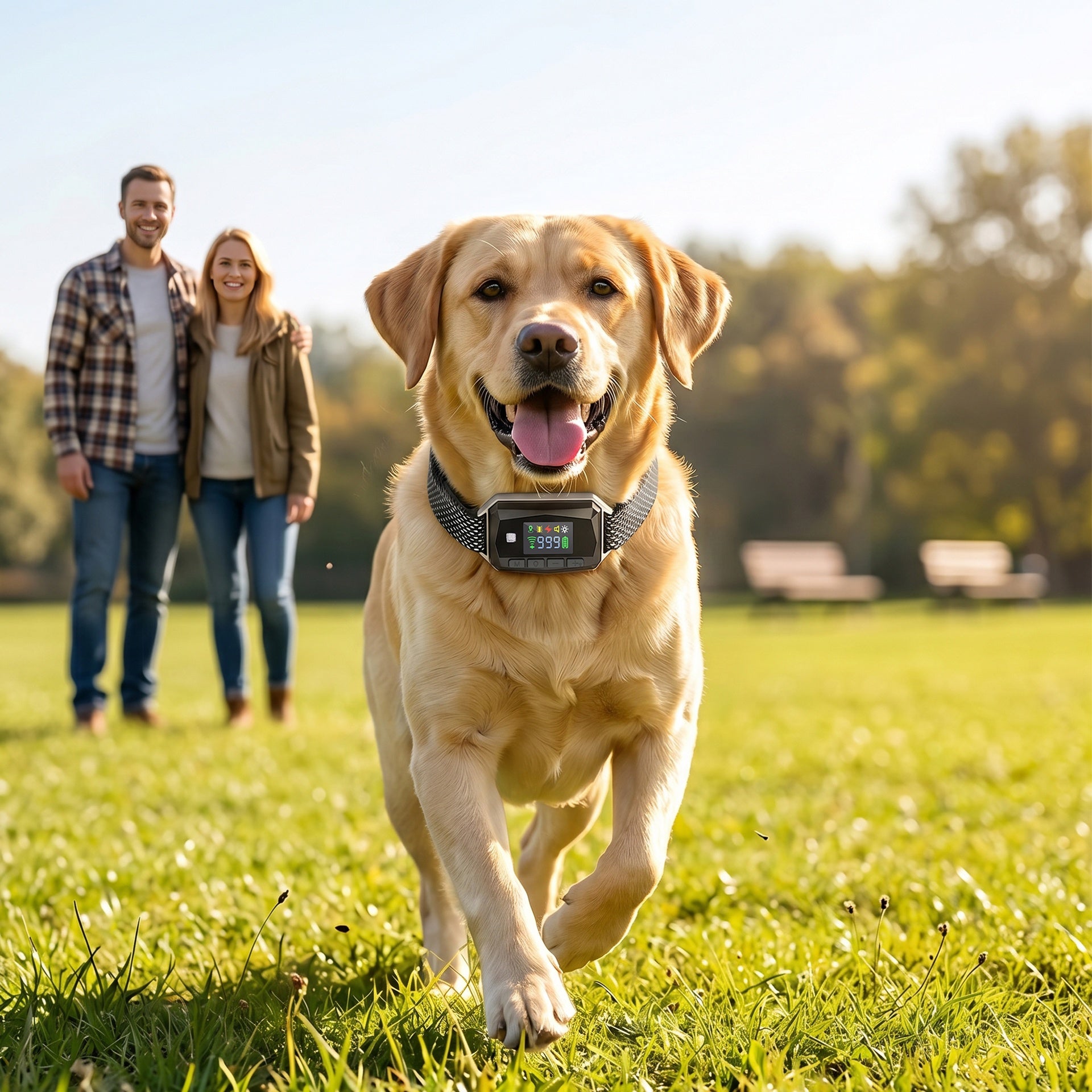 PawHut GPS Dog Training Collar IP67 Waterproof E Collar Remote Rechargeable Black