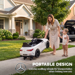 Qaba 12V Electric Car for Kids Licensed Mercedes AMG CLE 53 with Remote, Suspension, Lights, Music for 37-72 Months, White