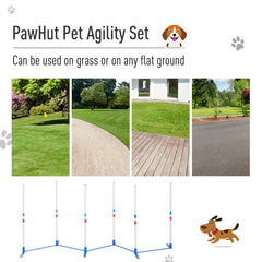 PawHut Dog Agility Equipment Dog Weave Pole Set Agility Starter Kit Pet Outdoor Exercise Training Set