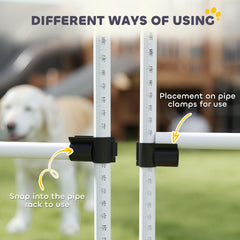 PawHut 6 Piece Dog Agility Set with Adjustable Height Jump Bars, Carry Bag, Displacing Top Bar, White